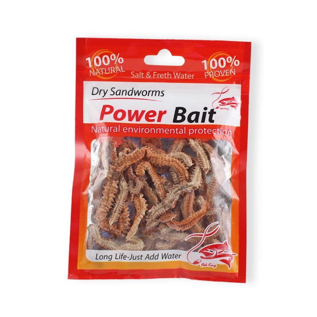 wrea 1 Bag Dry Sandworms Fishing Lure Fish Bait Easytouse Dried Worms