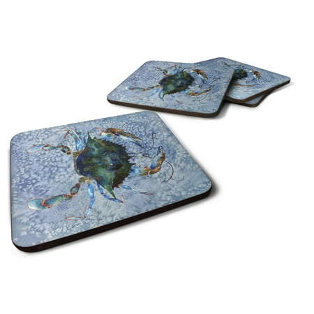 

Carolines Treasures 8151-FC Set of 4 Crab Foam Coasters 3 1/2 x 3 1/2 multicolor