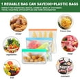 thumbnail image 4 of Reusable Silicone Bags 8 Pack Food Storage Bags Large Freezer Bags 11 by 11 Inch Zip Lock Bags Reusable, 4 of 7