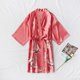 thumbnail image 1 of Pijama corto con estampado de grullas de seda sintética para mujer, vestido de novia de seda para primavera y verano, camisón de casa de gran tamaño, bata de baño, 1 of 6