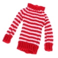 thumbnail image 1 of Suéter de punto de lana a rayas con hombros descubiertos para muñeca de moda para niña rojo, 1 of 9