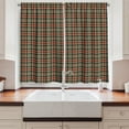thumbnail image 2 of Ambesonne Tartan Kitchen Curtains, Squares and Diagonal Lines, 55"x39", Pale Brown Dark Blue, 2 of 3