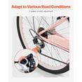 thumbnail image 4 of Pink 26 Inch 7 Speed Cruiser Bike with Large Basket Rear Rack Adjustable Seat for Cycling Exercise Shopping, 4 of 6