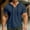 Navy, variant on Hoodies Mens Quarter Zipper Short Sleeve Hooded T-Shirts Drawstring Lightweight V Neck Pullover Summer Athletic Shirt
