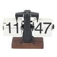 thumbnail image 2 of Mechanical Flip Clock, Retro Automatic Desk Clock with Walnut Wood Base for Living Room Office, 2 of 7