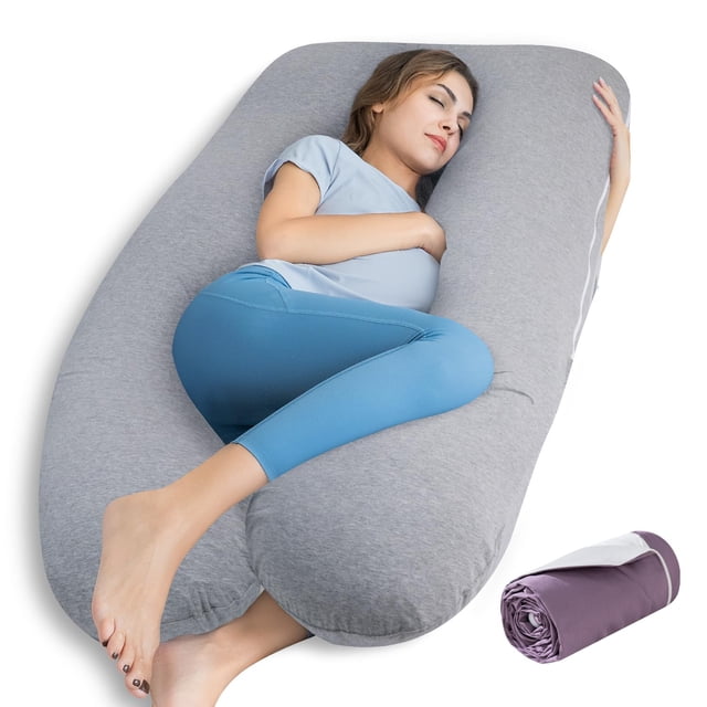Almohada de embarazo QUEEN ROSE Cooling en forma de U con funda de almohada