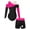 Pink, variant on iiniim Girls Rhinestone Long Sleeve Dance Outfit Set, 2-Piece Set, Sizes 6-16