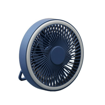 

MWstore 1 Set 2000mAh Mini Fan with LED Lights Three Speeds Remote Control Hanging Hook Rechargeable Battery Operated Desk Fan for Summer