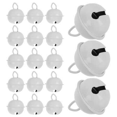 Uonlytech White Iron Jingle Bells 50Set 1In for Craft Supplies