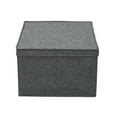 thumbnail image 6 of Household Essentials Jumbo Fabric Storage Bins 2 Pack, Sturdy Sides and Reinforced Bottom, Luxe Poly Linen Fabric, Graphite Linen, 6 of 7
