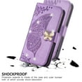 thumbnail image 5 of Dteck Case for Samsung Galaxy A53 5G,Magnetic Leather Card Holder Wallet Case Diamond Glitter Bling Butterfly Patterned Kickstand Flip Shockproof Cover,Lightpurple, 5 of 8