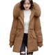 thumbnail image 4 of Chaquetas y abrigos casuales con capucha y manga larga para mujer, abrigo con bolsillo y cremallera, chaqueta larga de invierno de algodón con plumón y manga larga para mujer, 4 of 6
