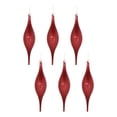thumbnail image 2 of Melrose Ribbed Drop Glass Christmas Ornaments - 10.5" - Red - 6ct, 2 of 3