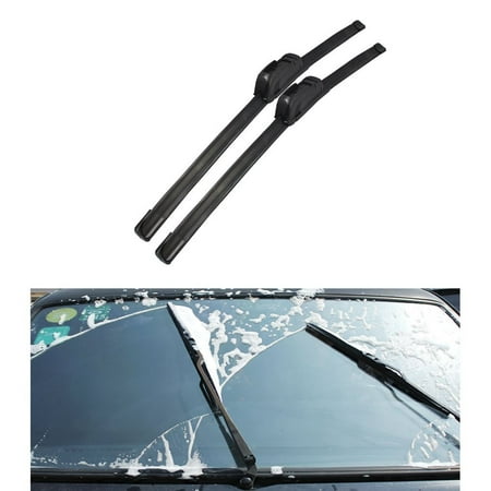 2PCS All Seasons Weather Fexible Durable Wiper Blade Blades For Car Truck SUV Pickup Automotive Vehical Auto Front Windscreen Blades J Hook Style Replacements