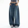 thumbnail image 4 of EMMIOL Women's High Rise Baggy Barrel Jeans Y2K Vintage Wide Leg Jeans with Elastic Waist Dark Wash Boyfriend Denim Pants, 4 of 7