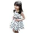 thumbnail image 5 of EnJoCho toddler Kids Dress Girls Sleeveless Dot Print Belt Dress Princess Dresses Casual Clothes Baby Kids Summer Casual Party Dresses 2 Years, 5 of 9