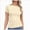 A173-Beige, variant on Womens Ruched Crewneck Short Sleeve T-Shirt,Slim Fit Stretch Tee