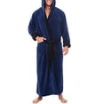 thumbnail image 7 of ZHaobin Hooded Bathrobe Super Soft Fluffy Men'S Hooded Bathrobe with Adjustable Belt Highly Absorbent Solid Color Design (Blue Black,M), 7 of 7