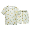 thumbnail image 1 of Gibobby Conjunto de pants para niño Ropa de manga corta para niños pequeños y Niñass, pijamas para niños, ropa de dormir, estampados de dibujos animados, Tops,(Verde, 2-3 Años), 1 of 5