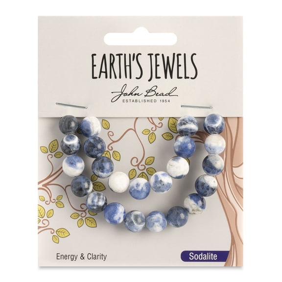 John Bead Earth's Jewels Sodalite Beads - Round, 8 mm, 23 beads