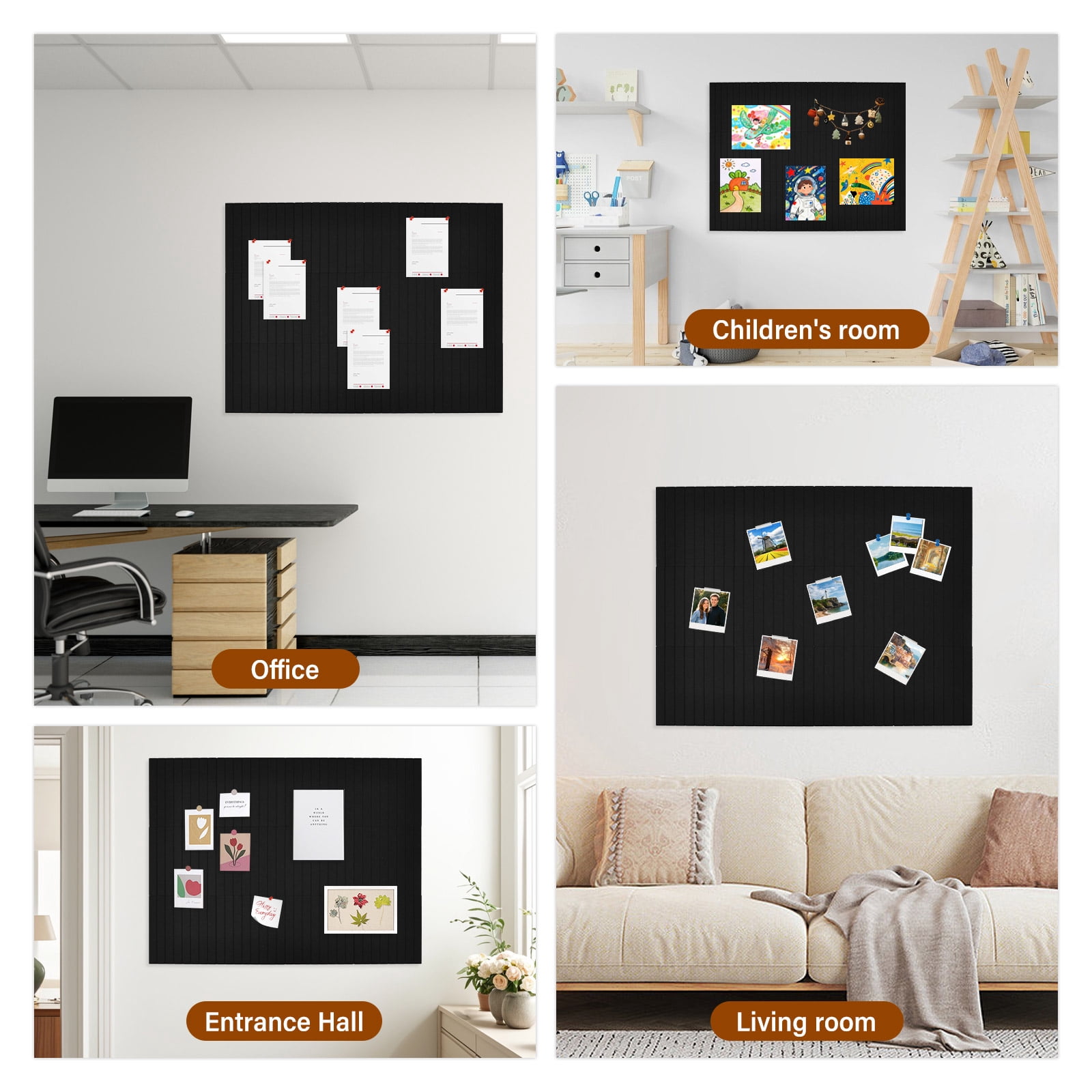 Large Cork Board Alternative Decorative Felt Bulletin Board with 50 Pcs Nails for Home Office Bedroom 12 Pack Felt Wall Tile