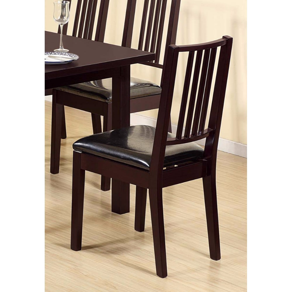 Comfortable Dining Chair With Lustrous Finish Seat Dark Brown Walmart Com Walmart Com