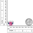 thumbnail image 6 of Gem Stone King 7.92 Ct Octagon Pink Created Sapphire London Blue Topaz 925 Sterling Silver 3-Stone Ring (Size 6), 6 of 6