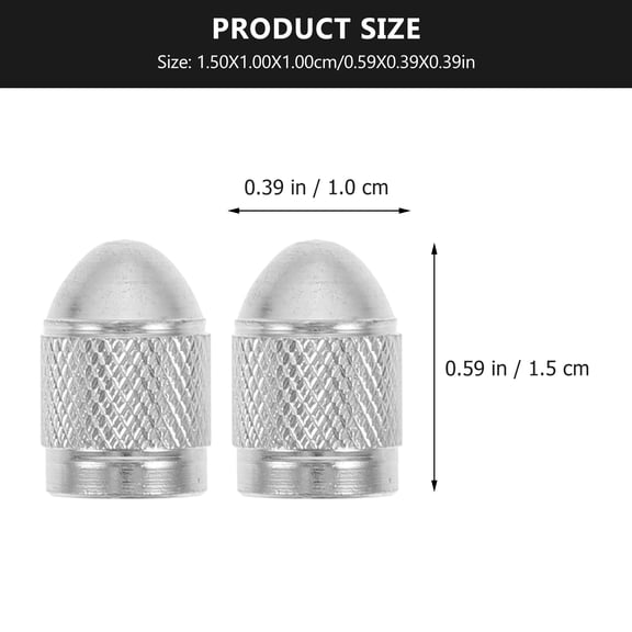 Milisten 20Pcs Round Silver Tire Valve Stem Caps for Car Accessories