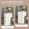 thumbnail image 5 of Finmind Solid Wood End Table Set of 2, 2-Drawer, Fully Assembled, White, 5 of 8