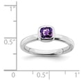thumbnail image 2 of Sterling Silver Stackable Cushion Cut Amethyst Ring - .48 cwt - Size 6, 2 of 2