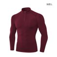 thumbnail image 4 of Minnieouse Ropa interior térmica para hombre, Otoño, cuello alto, alto elástico, camisetas para hombre, manga, jersey para exteriores, ropa, Camisetas Vino rojo, 4 of 6