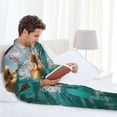 thumbnail image 6 of Disketp Underwater Swimming Duck Mens Pajama Set, Soft Warm Long Sleeve Sleepwear, Cozy Button-Down Pjs for Men-Small, 6 of 7