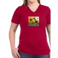 thumbnail image 1 of CafePress - Modern Vintage Sunflower T Shirt - Women's V-Neck Dark T-Shirt, 1 of 1