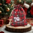 thumbnail image 2 of BAOPAI Christmas Red Plaid Cottons Drawstring Bag Reusable Cookies Candy Treat Pouch Holiday Gift Bag Party Favors Wrapping Packaging, 2 of 6