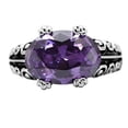 thumbnail image 3 of Womens Rings High polished (no plating) Stainless Steel Ring with AAA Grade CZ in Amethyst TK017, 3 of 5