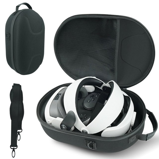 HLONK Carrying Case for Meta Quest 3 VR Headset & Gaming Controller Meta Quest 3 Carrying Case with Customized Storage Space Waterproof Shockproof Portable Bag with Mesh Pocket & Should