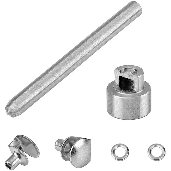 20 Sets Lace Hooks Brass Safety Shoelace Buckles with Installation Tool for Camp Hike Climbing Repair Leather Shoes Repair Buckle Hooks Accessories Platinum