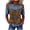 30-Khaki, variant on Women's Cold Shoulder Denim Splicing Short Sleeve Animal Print Casual Top