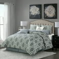 thumbnail image 2 of Nanshing Eustace 7 Piece Contemporary Geometric Comforter Set, Grey , King, 2 of 9