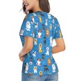 thumbnail image 3 of Wukai Cute Dogs Classic V-Neck T-Shirt for Women: Comfortable, Stylish, and Versatile Wardrobe Essential-Medium, 3 of 7