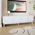 thumbnail image 2 of Homy Casa TV Stand with Wave-Shaped Doors & Sturdy Legs, 2 of 12