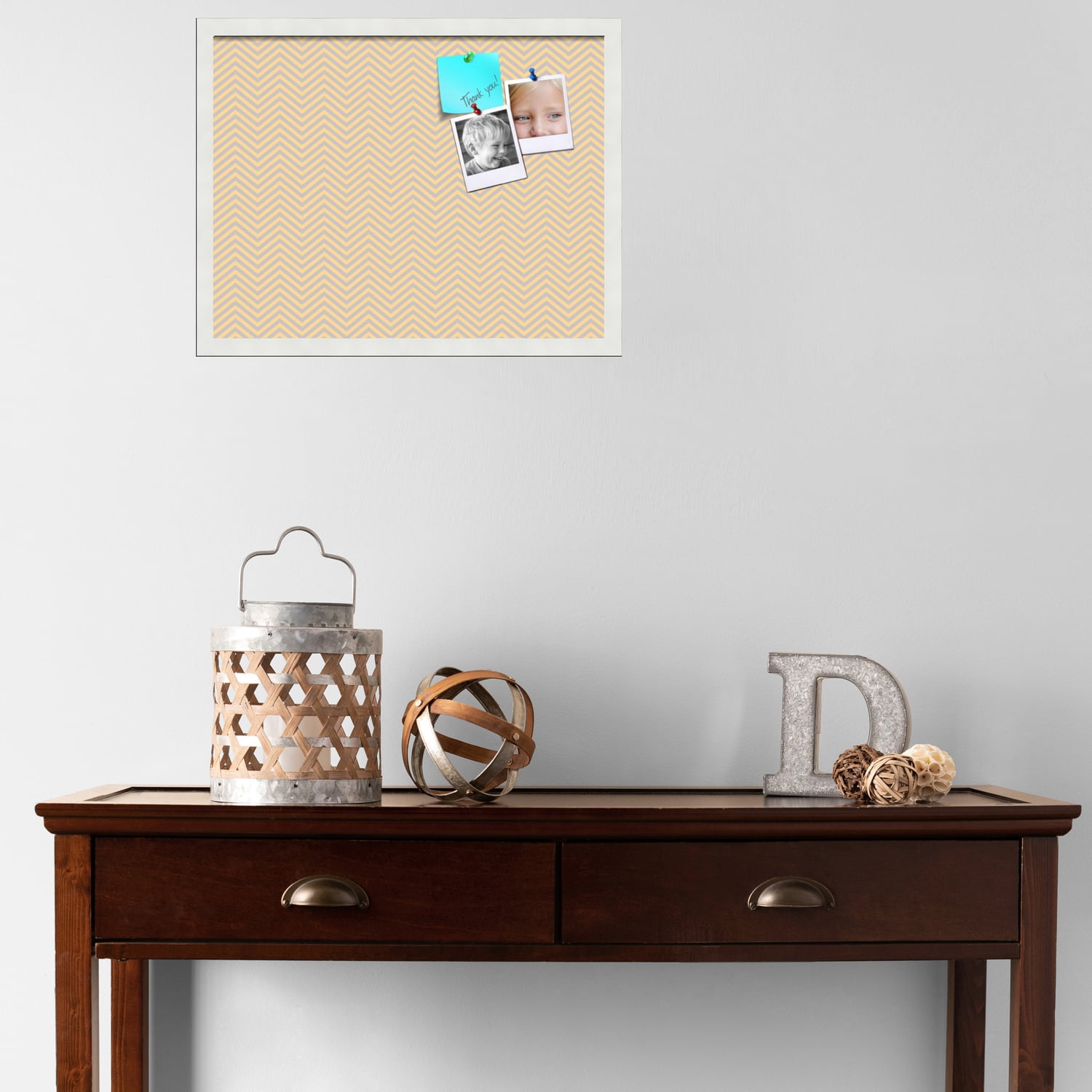 PinPix ArtToFrames 20x15 Custom Cork Bulletin Board    Poster Board Has a Fabric Style Canvas Finish, Framed in Satin White Frame (PinPix-263)