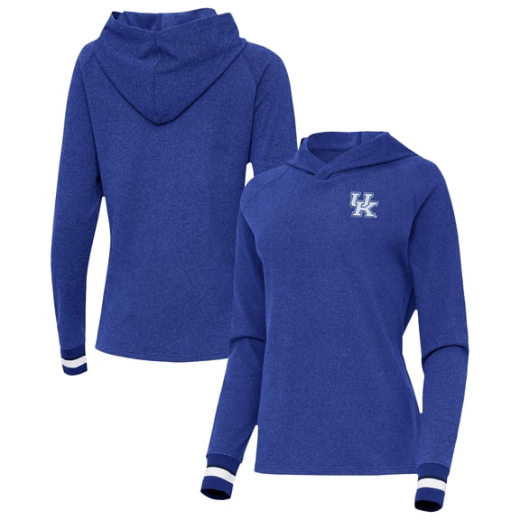 Women's Antigua Heather Royal Kentucky Wildcats Trek Pullover Hoodie