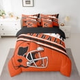 thumbnail image 2 of jejeloiu American Rugby Football 7 Pieces Bedding Comforter Set,Boys Ball Game Full Bedding Set For Teens Reversible, 2 of 8