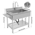 thumbnail image 2 of Single Bowl Kitchen Sink, Stainless Steel Sink, Kitchen Sink with Pull-Out Faucet, for Kitchens, Bathrooms, Farms, Backyards, Garages, Laundries, and More, 2 of 14