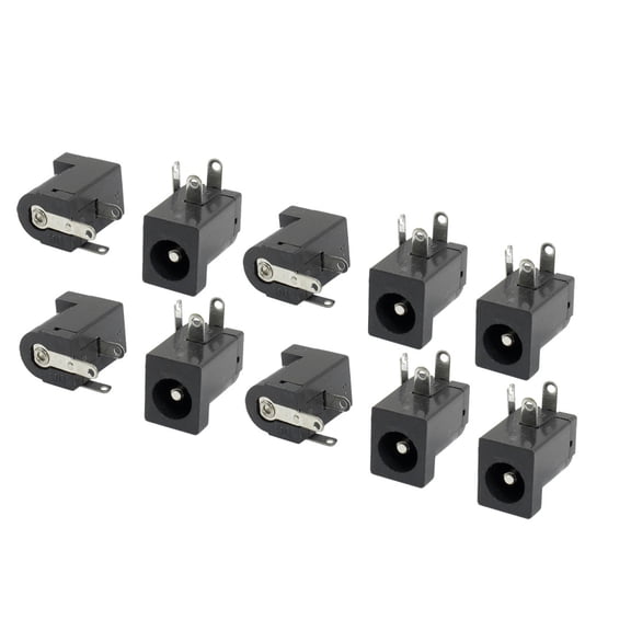 Unique Bargains 10 Pcs PCB Mounting DC005 2.1mmx5.5mm Stereo Jack Socket Audio Video Connector