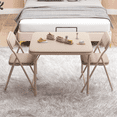 thumbnail image 3 of Folding Table and Chair Set of 3, Featuring a Portable Table and Chairs with Soft Pu Cushions. No Assembly is Required, Perfect for Eating, Reading, and Playing, 3 of 7
