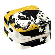 Dalmatians Travel Portable Square Jewelry Box for Rings Earrings Necklaces Bracelets Girls Women Display Case Holder Organizer Stand Storage Box