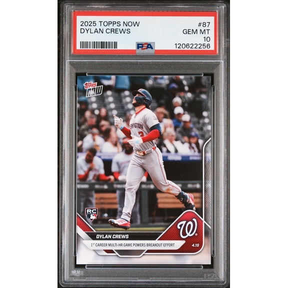 Graded 2025 Topps Now Dylan Crews #87 Rookie RC Baseball Card PSA 10 Gem Mint