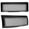 thumbnail image 4 of Spec-D Tuning Glossy Black Stainless Steel Rivet Mesh Style Front Hood Grille Compatible with 2009-2014 Ford F150, 4 of 7